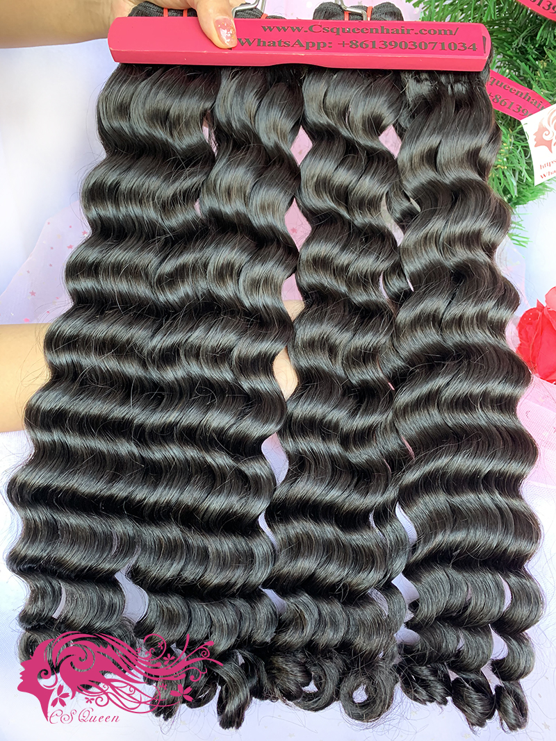 Csqueen Raw Rare Wave 2 Bundles with 13*4 HD Lace Frontal Unprocessed hair